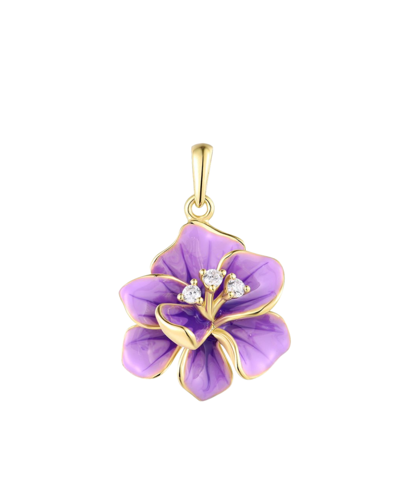 Sterling silver pendant with zircons and enamel