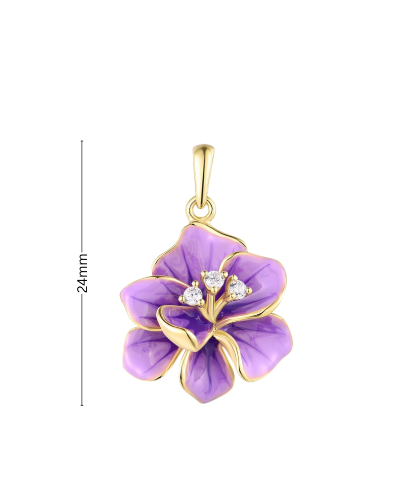 Sterling silver pendant with zircons and enamel