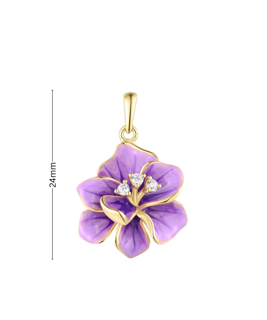 Sterling silver pendant with zircons and enamel