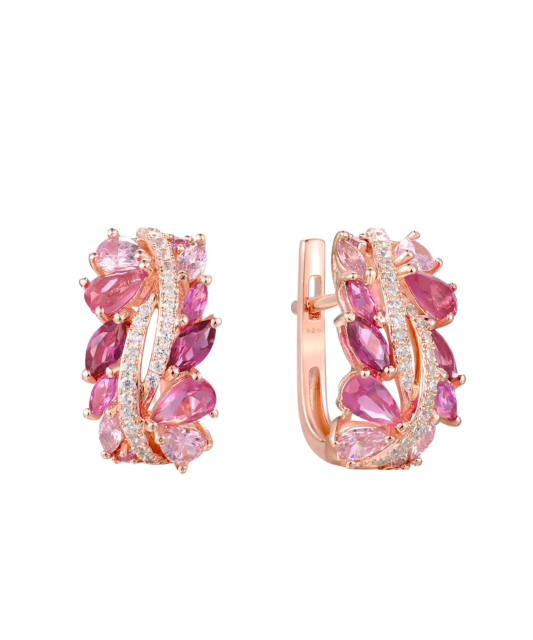 Kullatut hopeiset korvakorut nanosafiirillä ja zirkoneilla