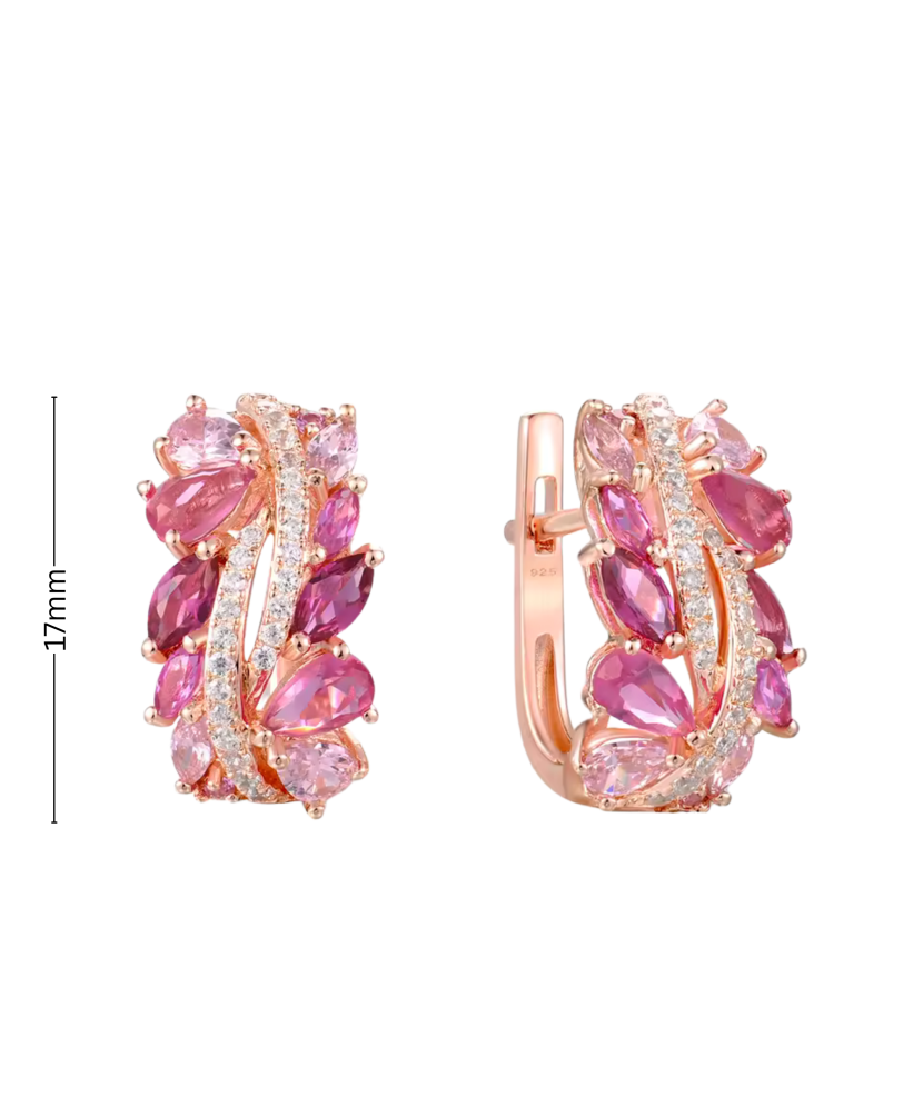 Gilded sterling Silver earrings with nano sapphires and zirconsKullatud hõbedast kõrvarõngad nano-safiiride ja tsirkoonidega