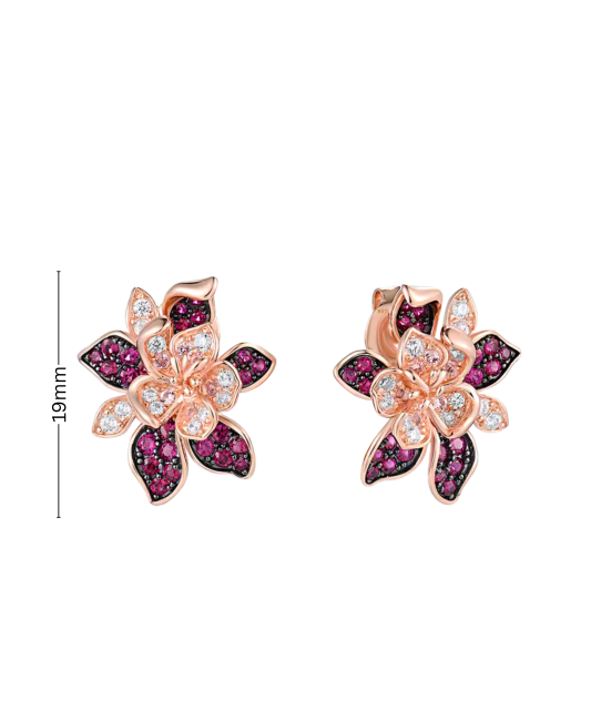 Gilded sterling Silver earrings with nano sapphires and zirconsKullatud hõbedast kõrvarõngad nano-safiiride ja tsirkoonidega