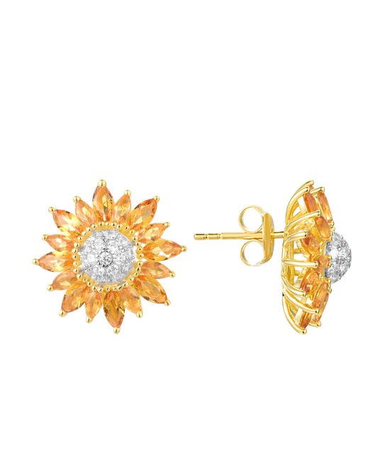 Kultaahopeiset korvakorut spinelleillä ja zirkoneilla