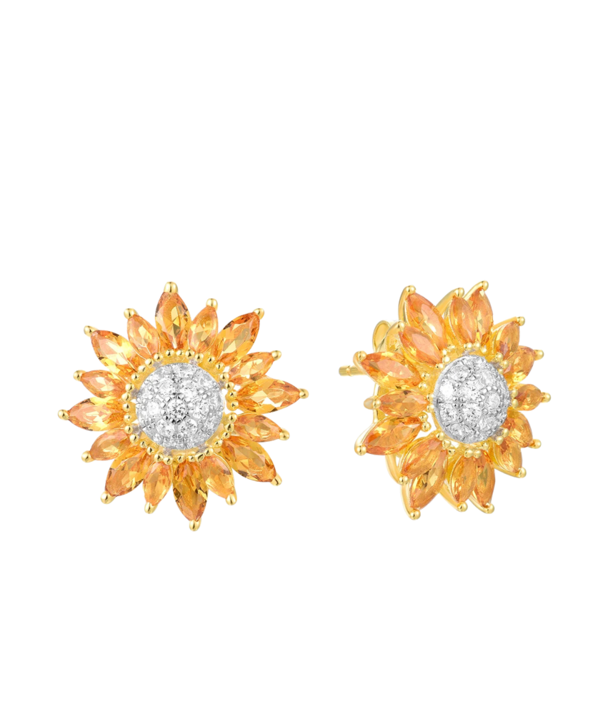 Kultaahopeiset korvakorut spinelleillä ja zirkoneilla