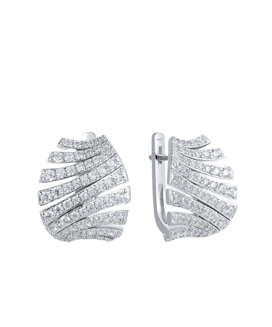 Gilded sterling silver earrings with zircons