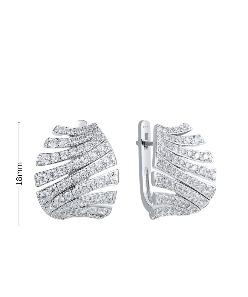 Gilded sterling silver earrings with zircons