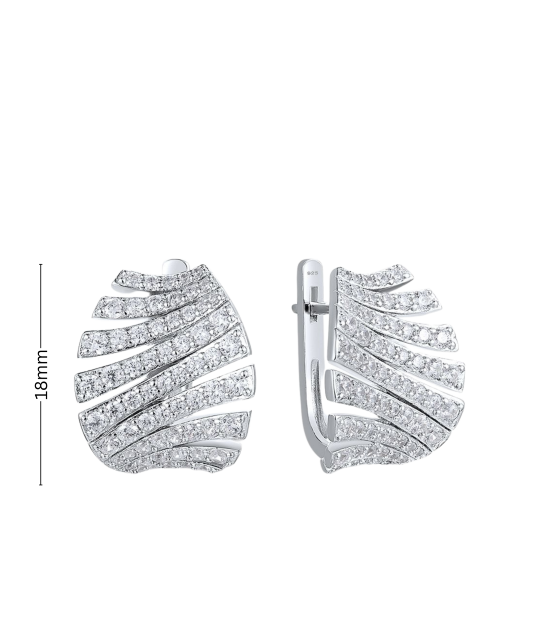 Gilded sterling silver earrings with zircons