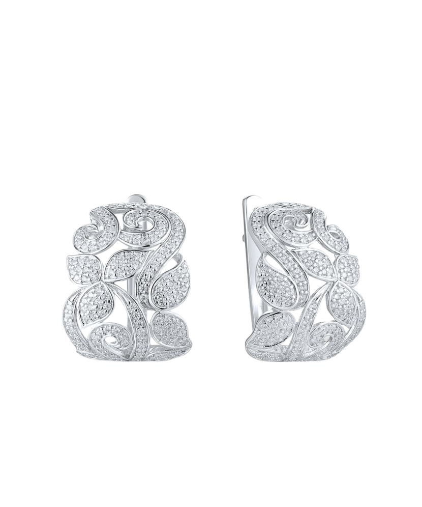 Sterling silver earrings with zircons