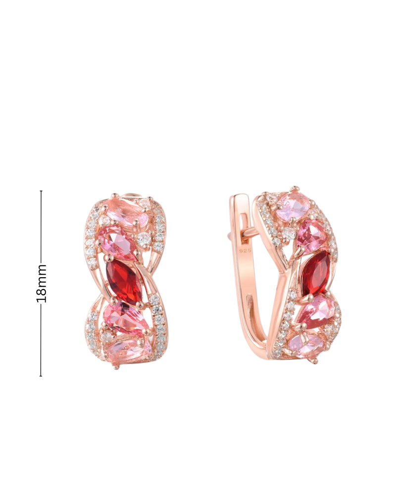 Gilded sterling silver earrings with zircons