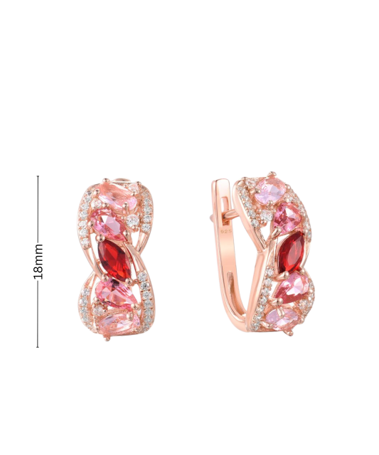 Gilded sterling silver earrings with zircons