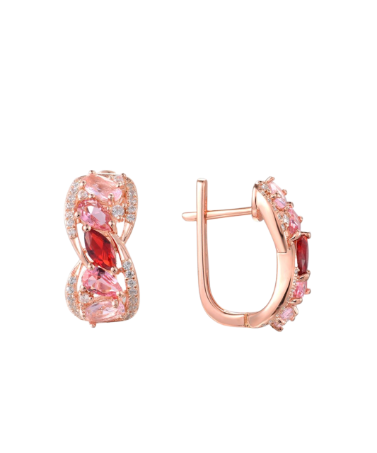 Gilded sterling silver earrings with zircons