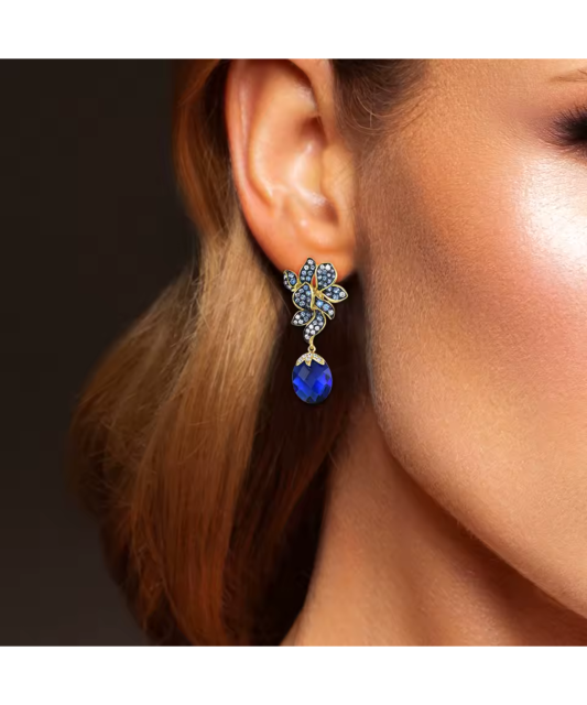 Kultaahopeiset korvakorut spinelleillä ja zirkoneilla