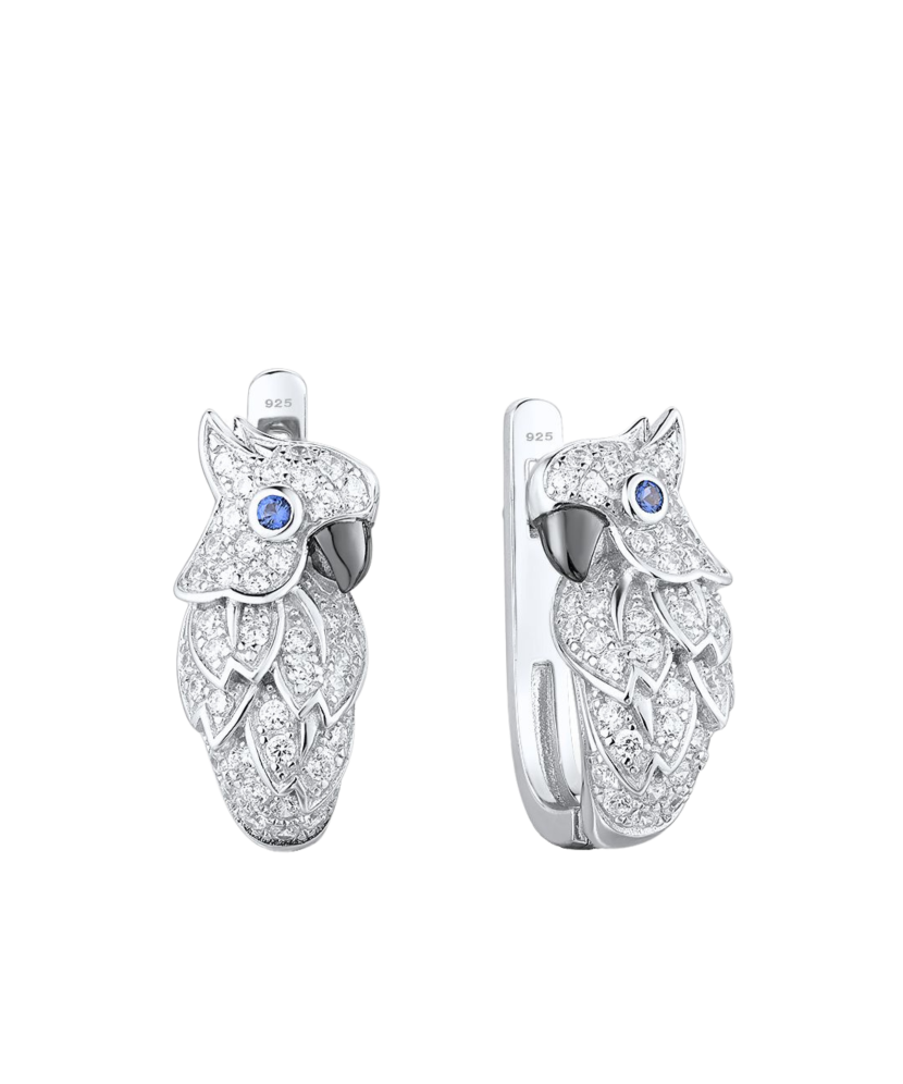 Hopeiset korvakorut spinelleillä ja zirkoneilla