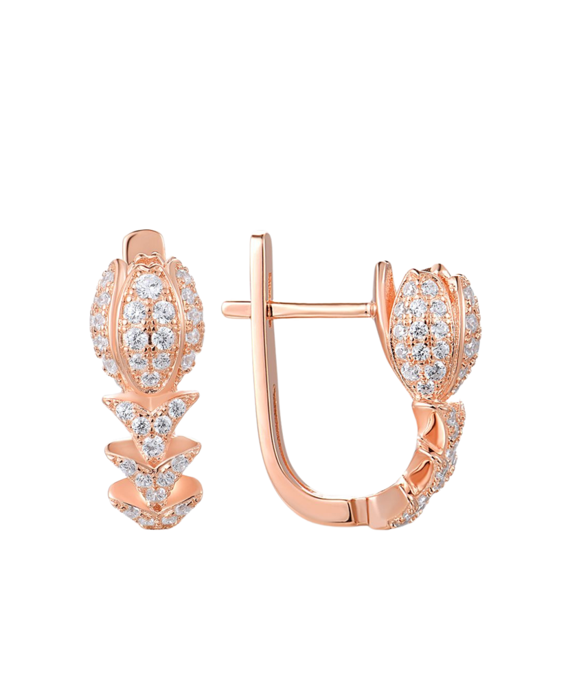 Kultaahopeiset korvakorut zirkoneilla