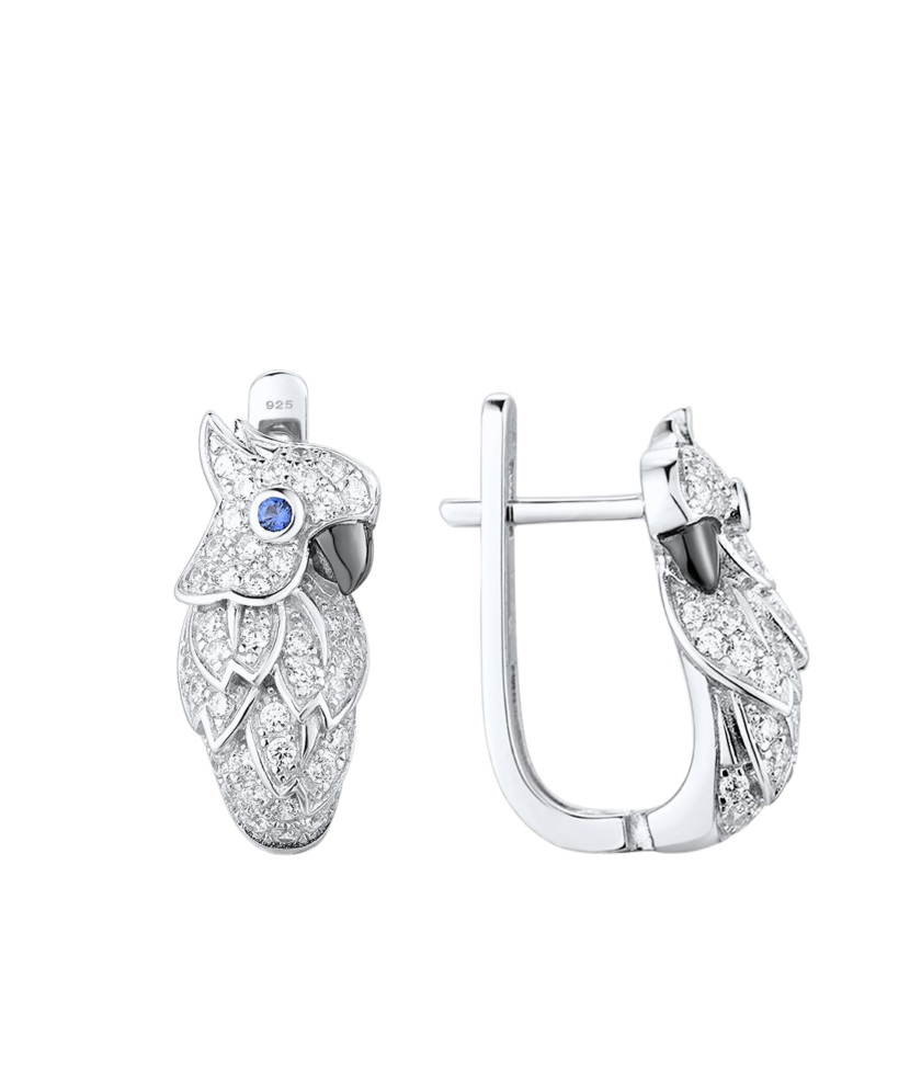 Hopeiset korvakorut spinelleillä ja zirkoneilla