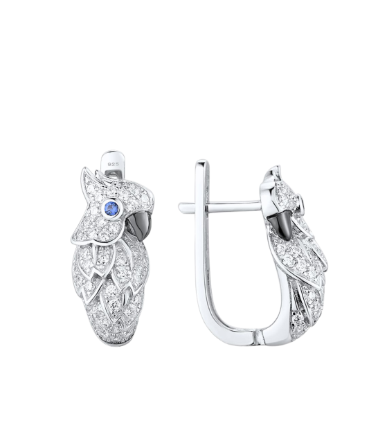 Sterling Silver earrings with zircons and spinels