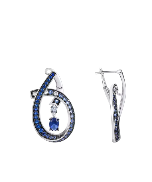 Sterling Silver earrings with zircons and spinels