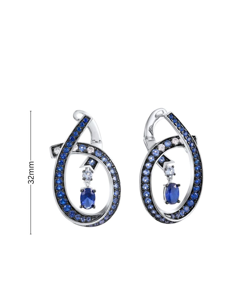 Sterling Silver earrings with zircons and spinels