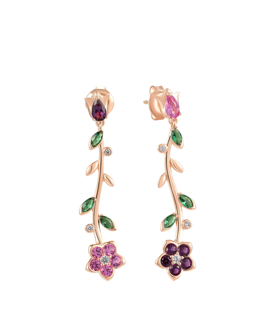 Gilded sterling silver earrings with zircons