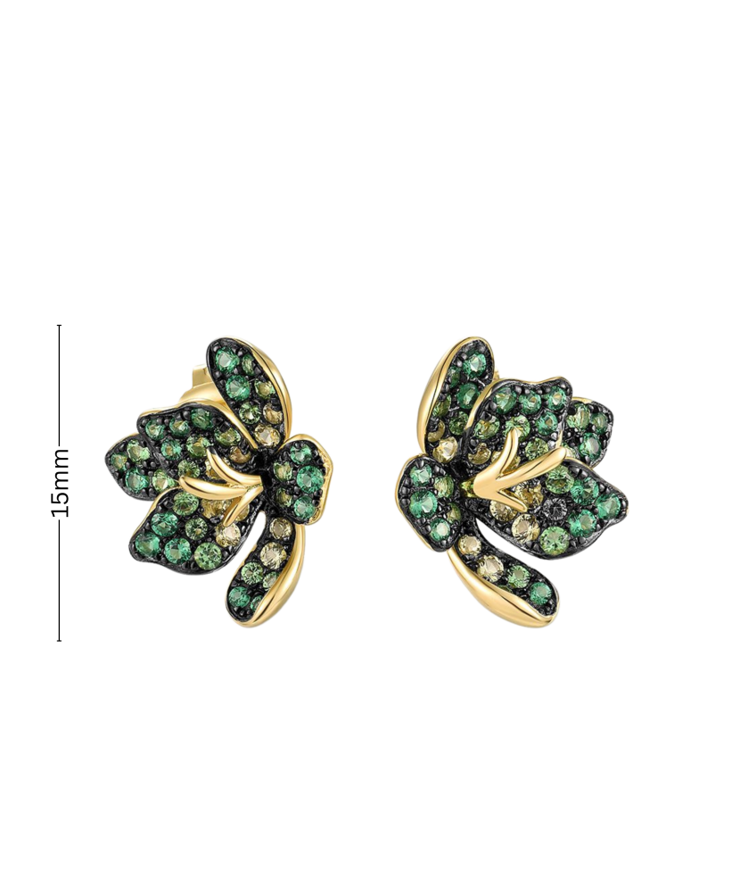 Gilded sterling silver earrings with spinels