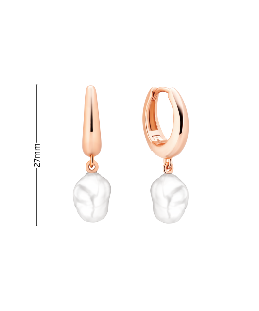 Gilded sterling Silver Earrings with Keshi Pearls