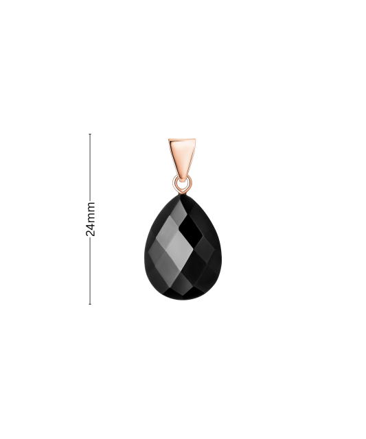 Gilded sterling silver pendant with onyx