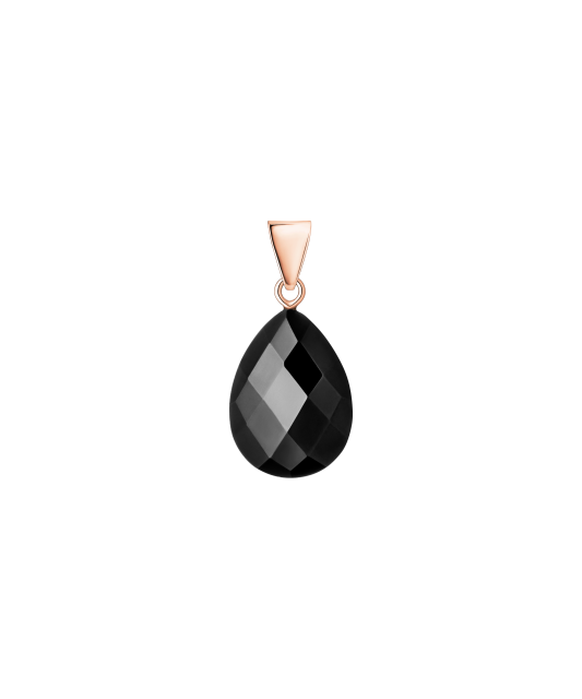 Gilded sterling silver pendant with onyx