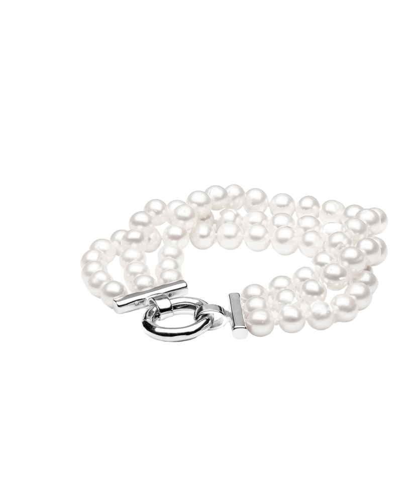 Pearl bracelet with silver