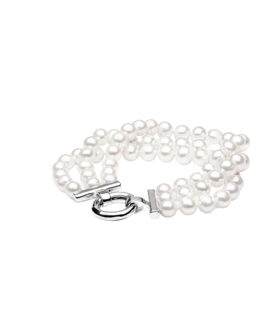 Pearl bracelet with silver