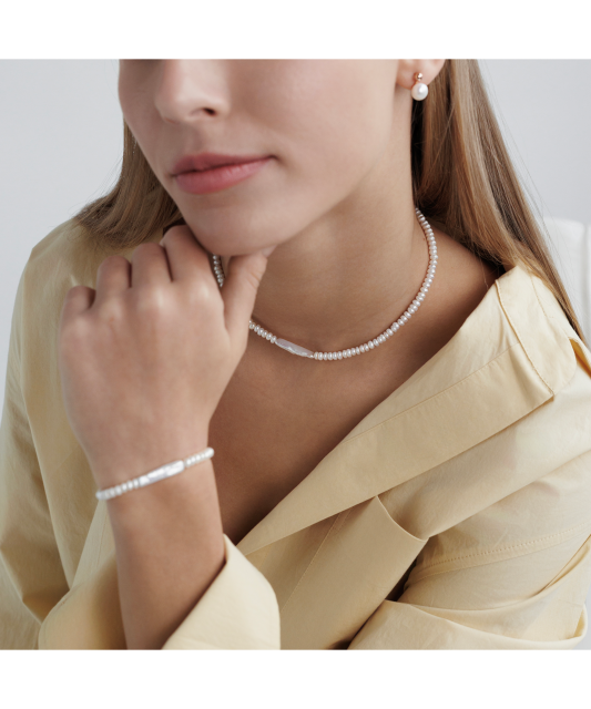 Pearl necklaces with sterling silver