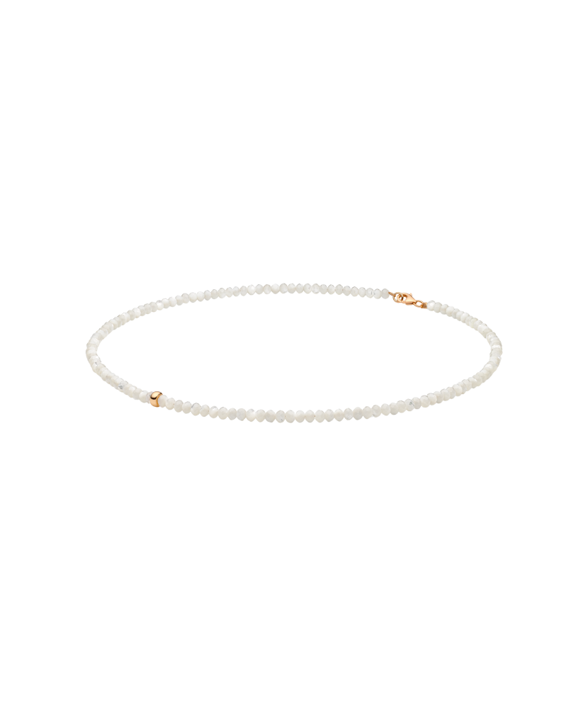 Helmiäiskaulakoru kullatulla hopealla