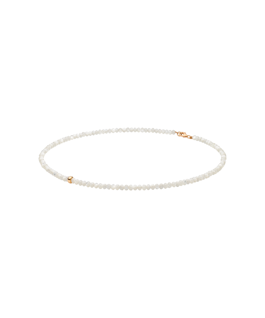 Mother-of-pearl necklace with gold-plated silver