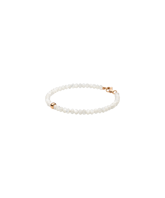 Mother-of-pearl bracelet with gold-plated silver
