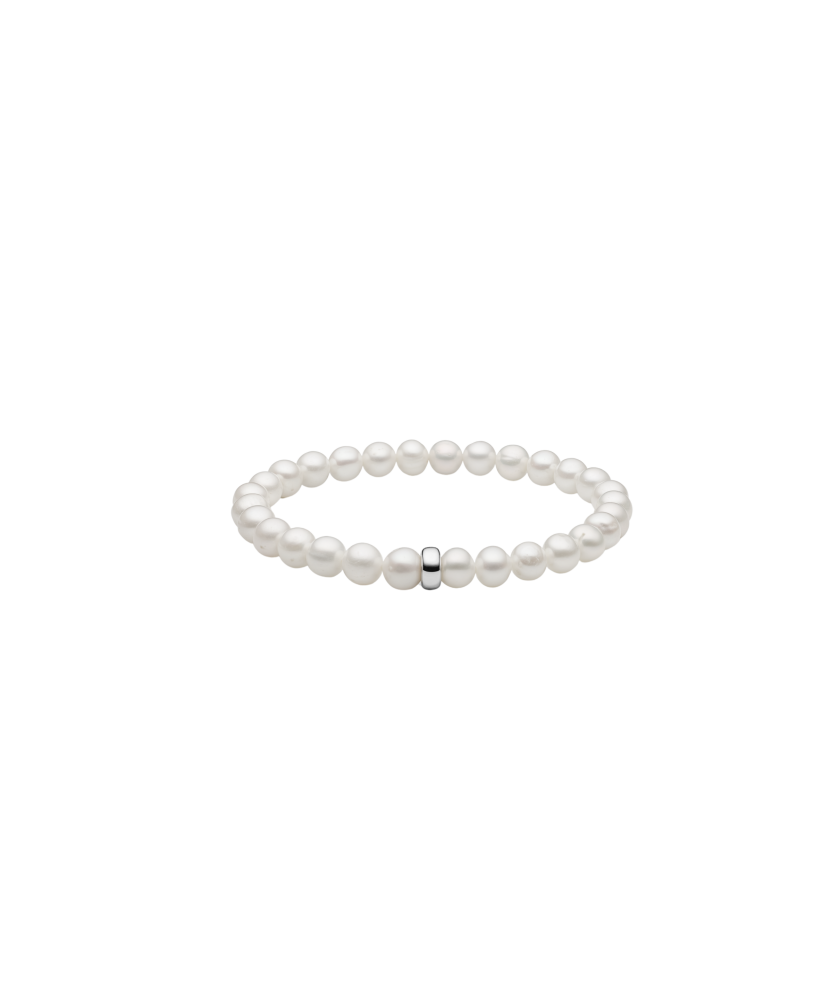 Pearl bracelet with silver