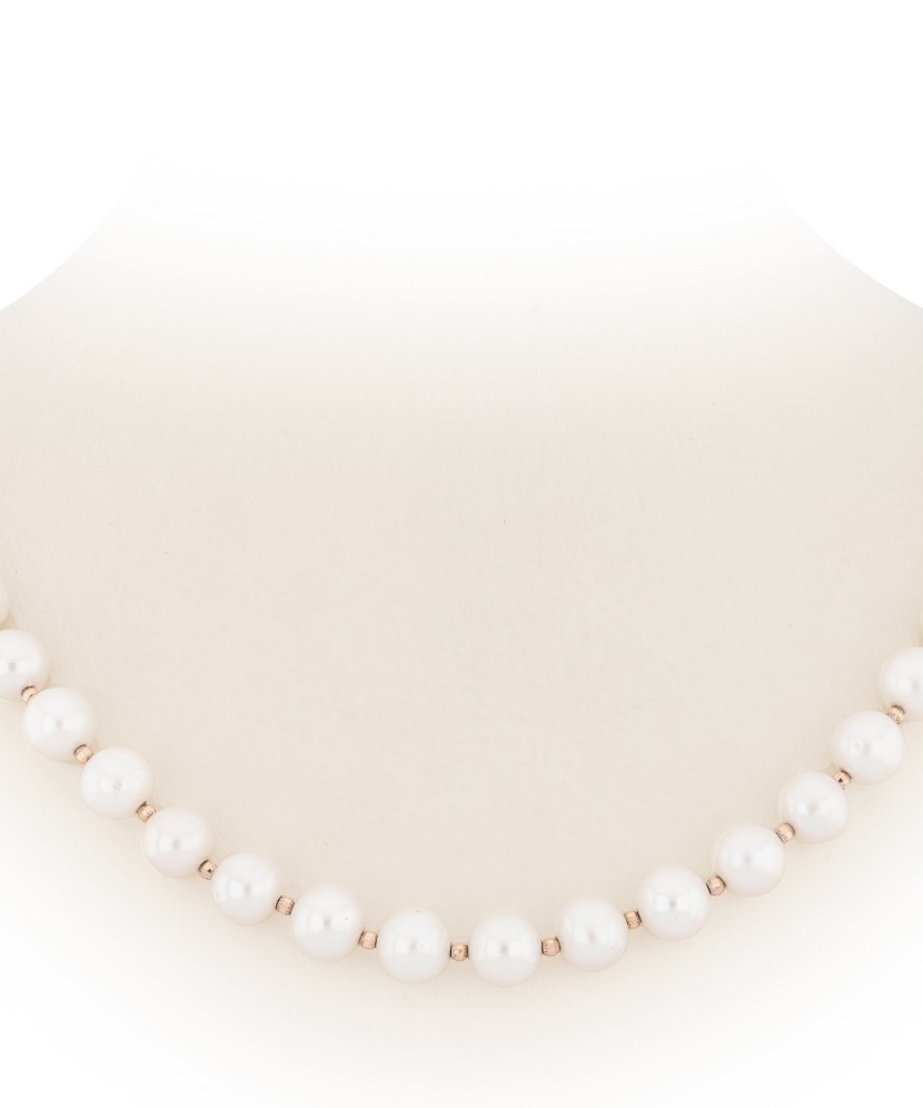 Pearl necklaces with gold 9mm