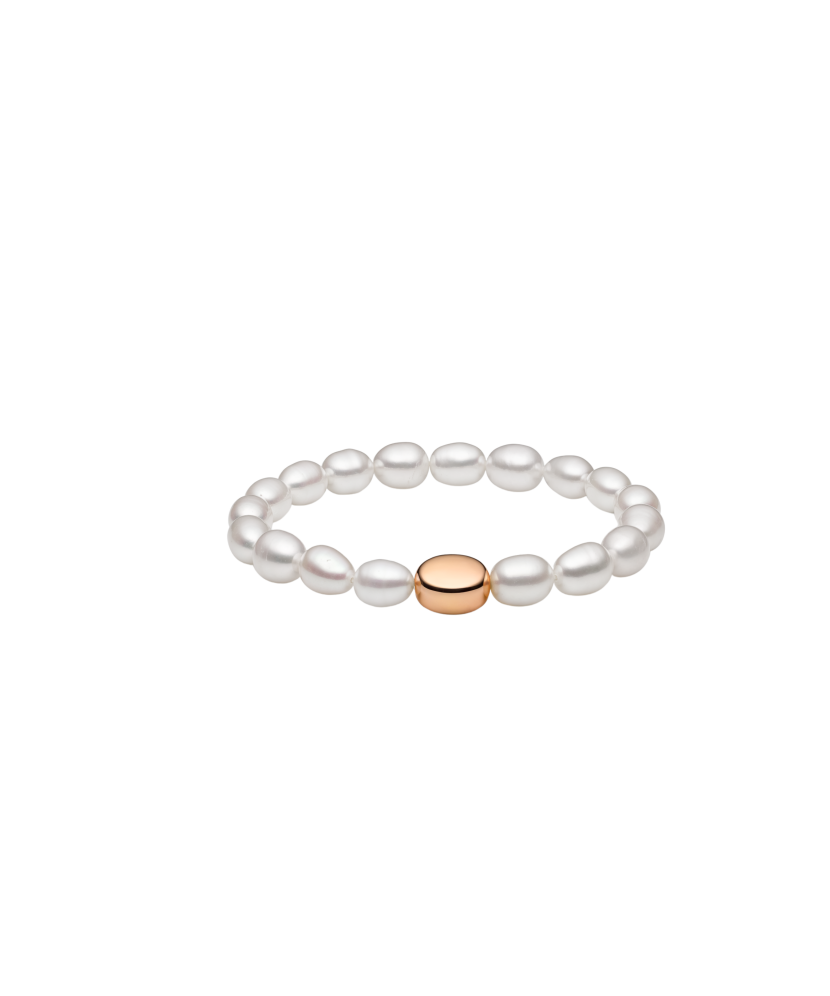 Pearl bracelet with gilded silver