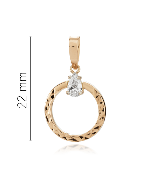 Gold pendant with zirconium