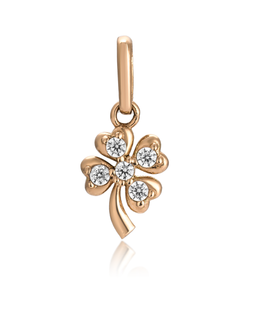 Gold pendant with zircons