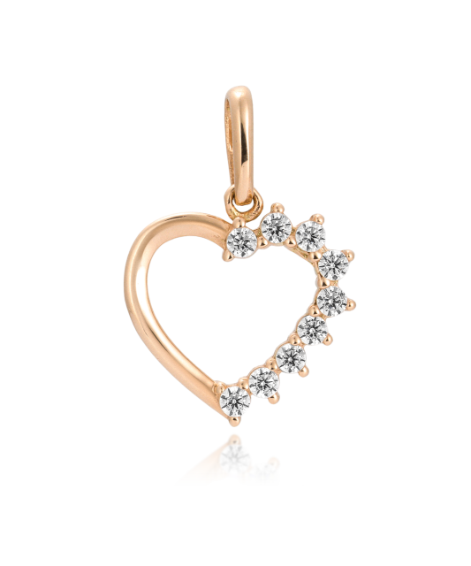 Gold pendant with zircons "cross"