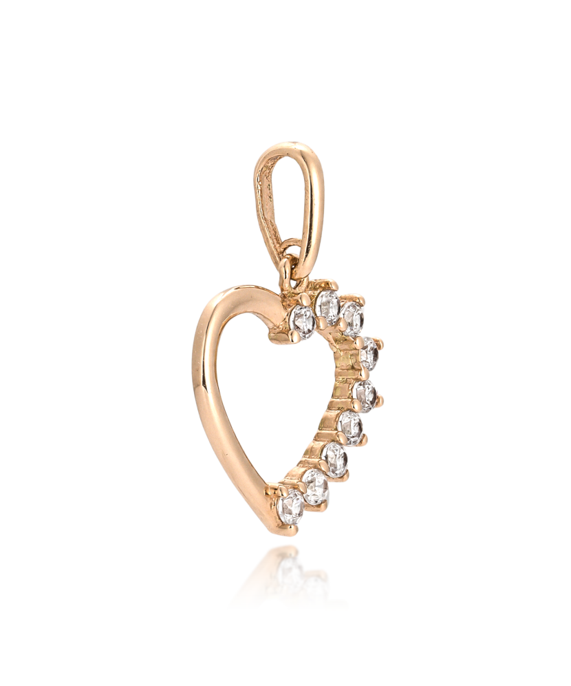 Gold pendant with zircons "cross"