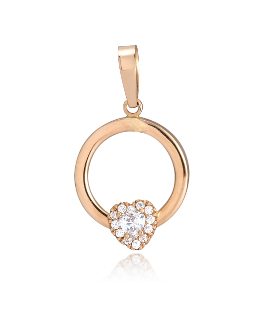 Gold pendant with zirconium