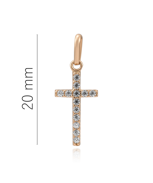 Gold pendant with zircons "cross"