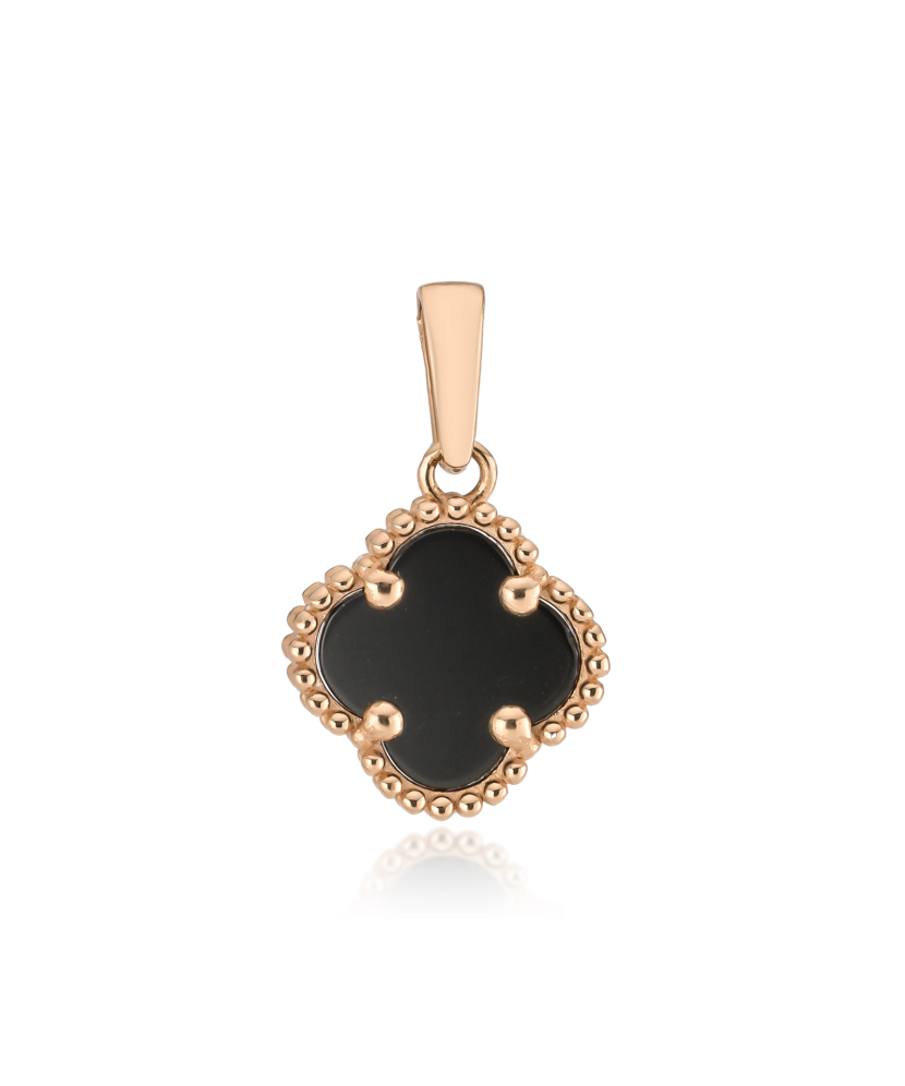 Gold pendant with onyx