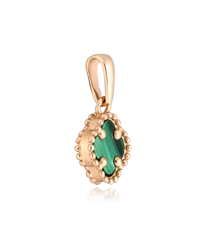 Golden pendant with malachite