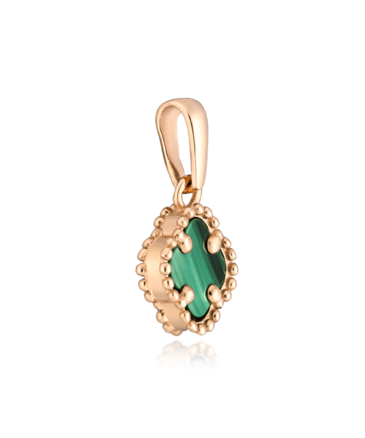 Golden pendant with malachite