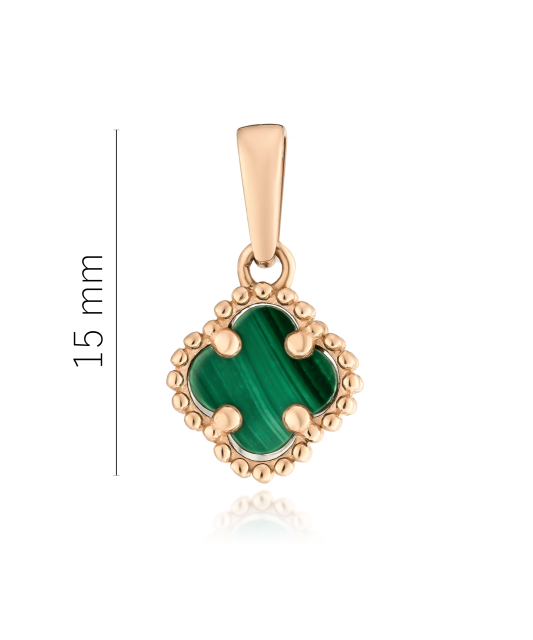 Golden pendant with malachite