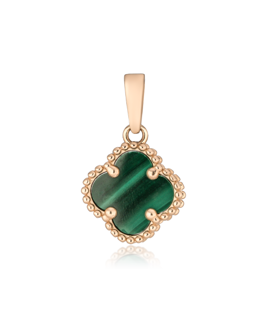 Golden pendant with malachite