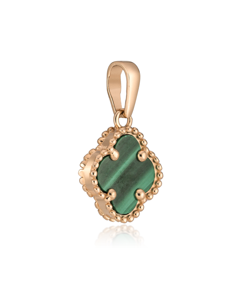 Golden pendant with malachite