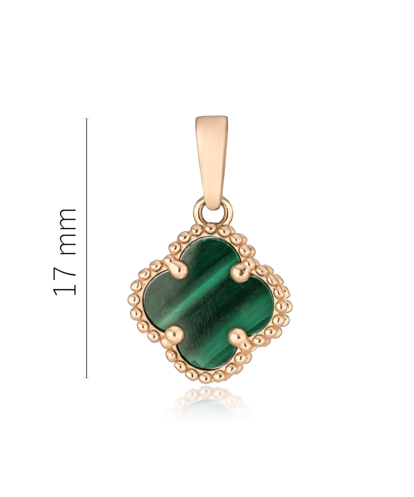 Golden pendant with malachite