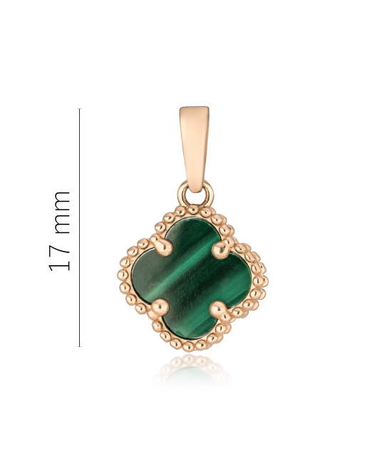 Golden pendant with malachite